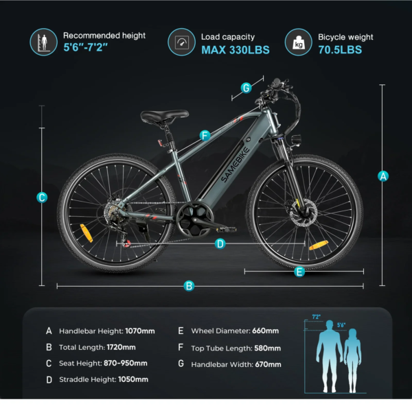 sternenfahrrad-b-88db-81cdba95fba1 SAMEBIKE RS-A01 MEN Trekking E-Bike 27,5 Zoll, 36V 15Ah Akku