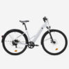Rockrider E-Trekkingvelo E-ACTIV 100 – hoher Rahmen, Perl-Grau